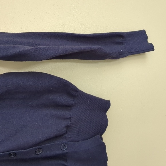 Medium Dazy Button Front Cardigan Sweater Solid Dark Blue - Picture 6 of 14